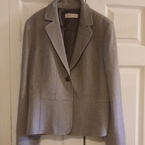 Kasper Light Gray Single-Button Women's Blazer